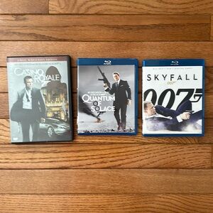 📀 JAMES BOND DVD bundle skyfall quantum of solace casino royale Blu-ray DVDs